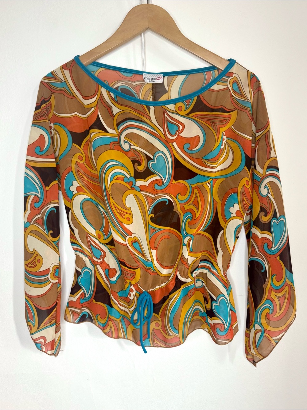 Multicolor Psychedelic Print Long Sleeve Top